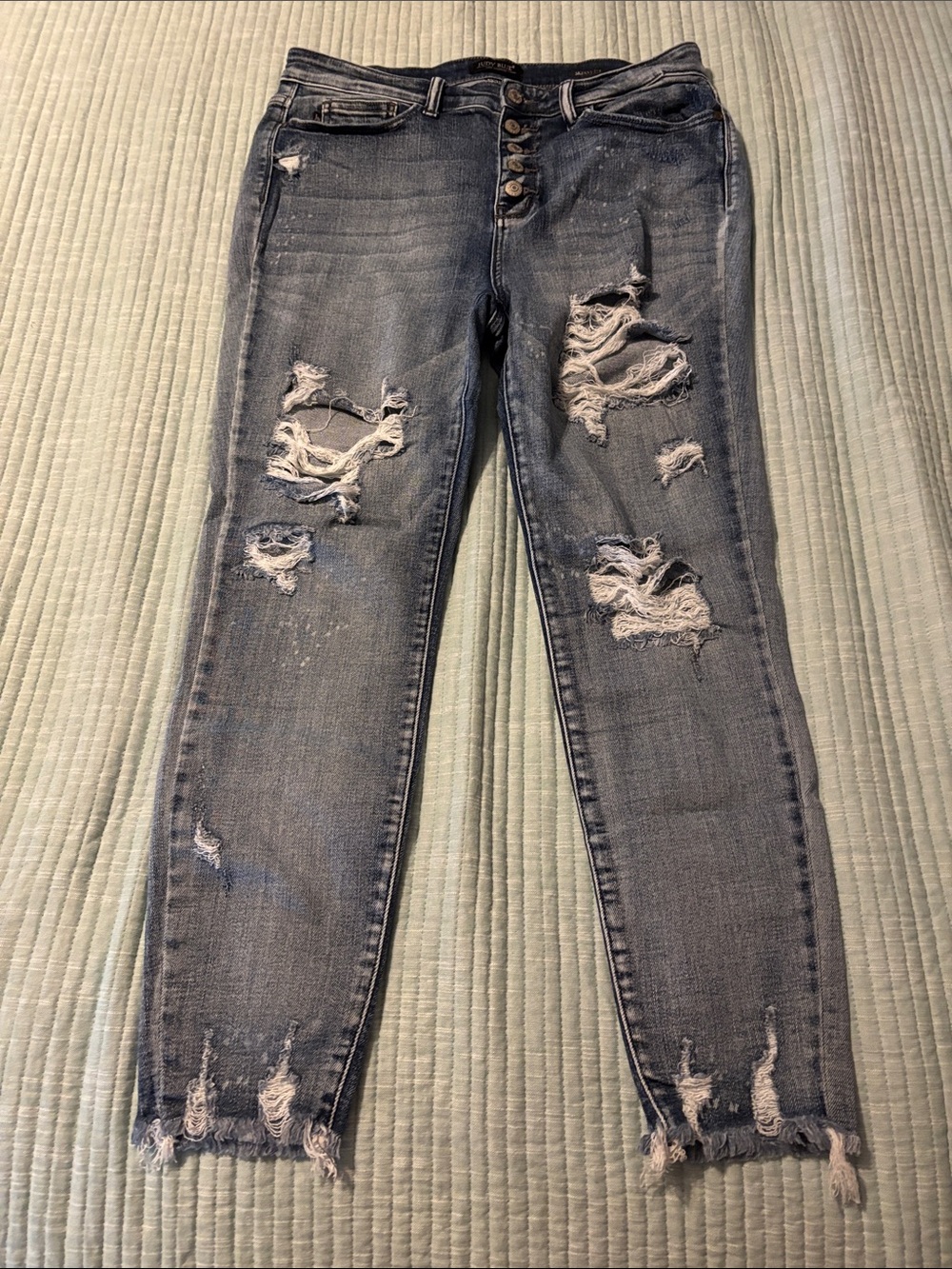 Judy Blue Blue Distressed Skinny Jeans